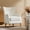 White, variant on Contemporary Wingback Armchair Lounge Club Chair Rubber Wood Legs Living Room Grey