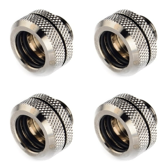 Bitspower G1/4" to Enhance Multi-Link Fitting for 14mm OD Rigid Tubing, Black Sparkle, 4-pack