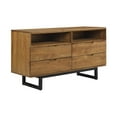 thumbnail image 2 of Aldo 4 Drawer Dresser in Brown Oak Wood with Black Metal Legs, 2 of 6
