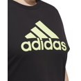 thumbnail image 2 of Adidas BLACK/LIME Women's Plus Size Cotton Logo T-Shirt, US 3X, 2 of 3