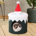 thumbnail image 1 of Casa navideña para gatos, tienda de campaña para gatos, decorativa, resistente a arañazos, para interior y exterior, nido para gatitos, cama de, 1 of 8