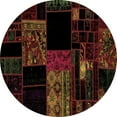 thumbnail image 1 of Ahgly Company Indoor Round Patchwork Brown Transitional Area Rugs, 4' Round, 1 of 4