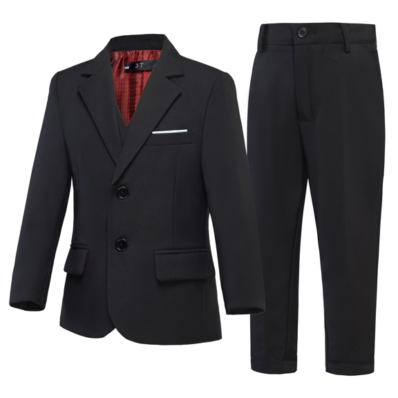 ETHAN 3 Picec Teen Boy Outfit for Evening Prom Party Elegant Suit for Boy Easter Suit Set Black 18 Years