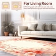 thumbnail image 2 of ODIKA 8'x10' Machine Washable Non-Slip Area Rug, Vintage Medallion Tile with Hand Drawn Wildflower Filigree Motifs High Traffic Rug, Peach, 217296, 2 of 7