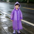 thumbnail image 5 of Kids Rain Poncho, Reusable Waterproof Hooded Rain Cape for Children with Adjustable Drawstring, Portable Tear-Resistant EVA Rain Gear for Outdoor Play, School, Hiking, and Camping, 5 of 6