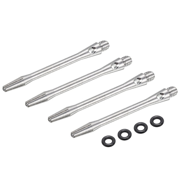 Ejes de dardos de aluminio Uxcell, accesorios de reemplazo con roscas 2BA y anillos de goma para puntas de acero, plata 48 mm