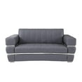 thumbnail image 2 of Titan Furnishings 75" Genuine Italian Leather Loveseat in Dark Gray, 2 of 9