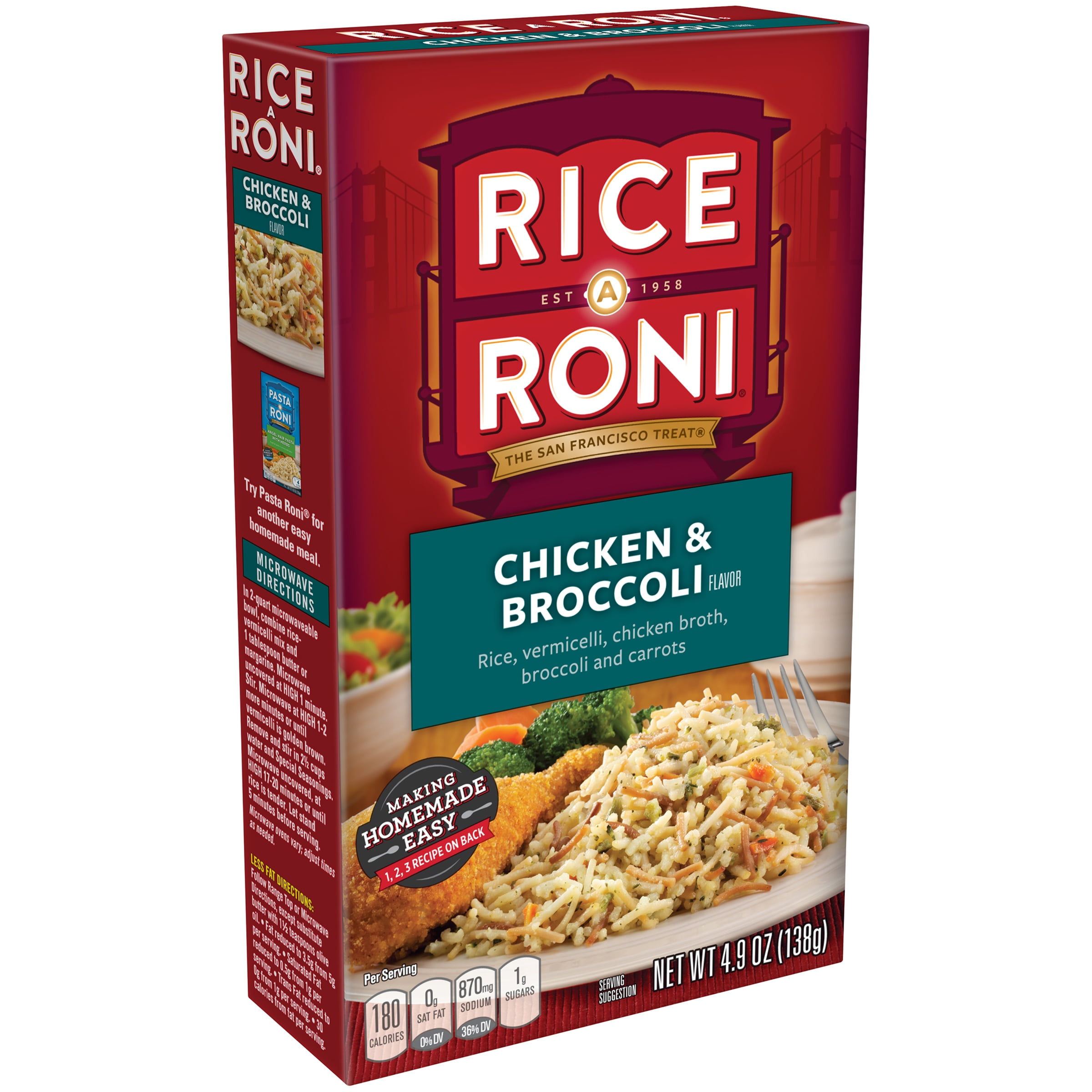 Rice-A-Roni Rice & Vermicelli Mix, Chicken & Broccoli, 4.9 oz Box
