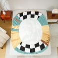 thumbnail image 5 of jejeloiu Classic Geometric Plaid Bed Sheets,Extreme Motorcycle Lovers King Sheets For Boys 4pcs, 5 of 7