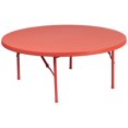 thumbnail image 1 of Table pliante ronde en plastique rouge de 48 pouces, 1 of 3