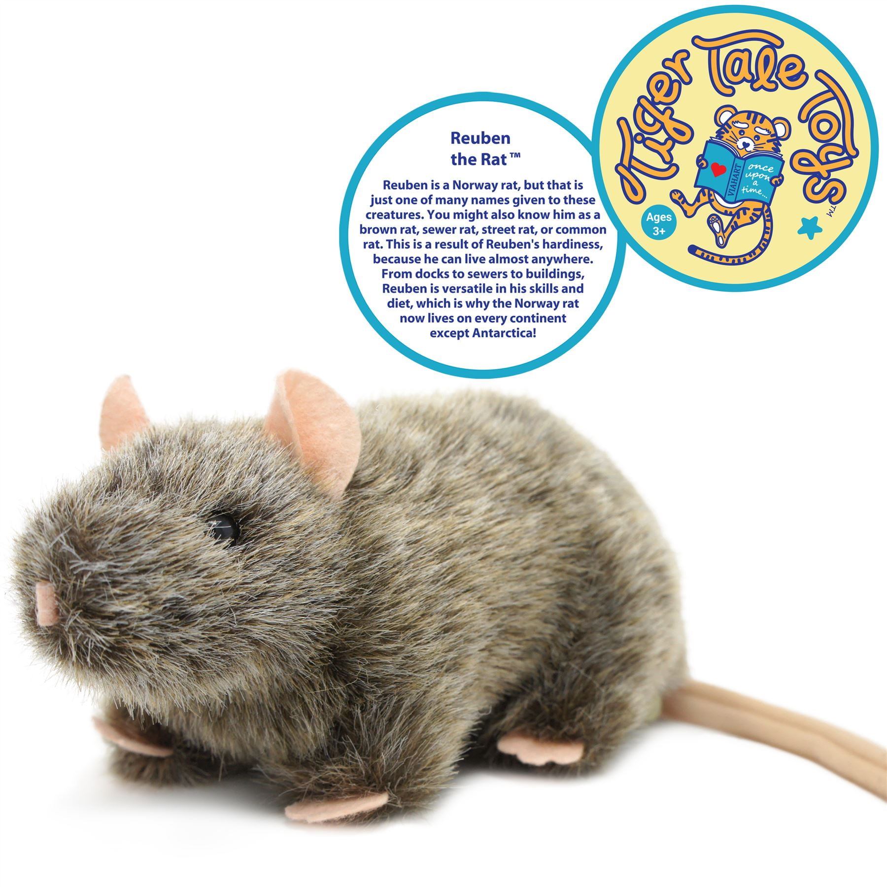 Reuben the Rat 7 Inch Stuffed Animal Plush Mouse By Tiger Tale Toys