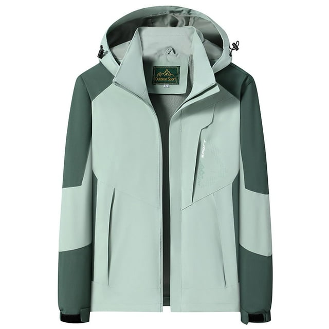 Fanxing Manteau de Pluie Liquidation 2023 Manteau de Pluie Imperméable pour Femmes Léger Coupe-Vent à Fermeture Éclair Complète Manteau Matelassé Extérieur Actif Compact Imperméable d'Automne Coupe-Vent avec Capuchon
