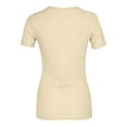 thumbnail image 5 of Women'S Tops, Workout Cotton Short Sleeved V Neck Solid T-Shirt Basic Top Ladies And Blouses Valentines Day Tops For Women Off The Shoulder Tops Long Sleeve Tees Tops Casual (XXL, Beige) ZMTing, 5 of 5