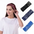 thumbnail image 2 of Banda para el cabello con estampado deportivo de estilo europeo y americano para mujer, banda para el cabello con cruz de anacardo, banda para el cabello para lavarse la cara, 2 of 6