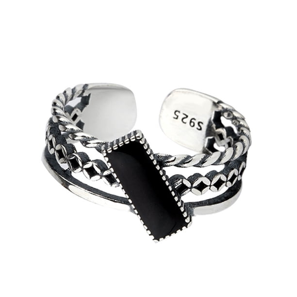 El anillo de plata no se desvanece, la apertura del nicho retro europeo y americano dedo índice amor joyería de plata pura ins anillo para mujeres