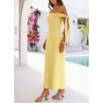 thumbnail image 3 of MEROKEETY Women's 2026 Summer Off The Shoulder Bodycon Maxi Dress, Yellow, XL, 3 of 4