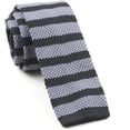 thumbnail image 1 of Cravate Tricotée Vintage Chic Décontractée pour Homme 2,36 Pouces, Cravate Moulante à Rayures de Rugby, 1 of 6
