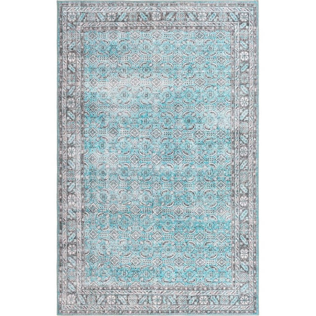 Unique Loom Revival Distressed Border Rug 5' x 8' Rectangle Blue/Black
