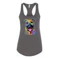 thumbnail image 2 of Don't Judge My Pitbull I Won't Judge Your Kids Funny Dog Lover Ladies Racerback Tank Top, Dark Grey, Small, 2 of 3
