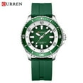 thumbnail image 2 of CURREN 8448 Men Green Quartz Silicone Sports Watch Casual Luminous Hands Wristwatch, 2 of 5