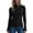 Black, variant on Womens Mock Neck Thin Sweater Solid Color Flare Sleeve Trendy Slim Basic Layer Sweater Ribbed Knit Fall Tops