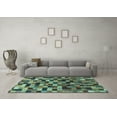 thumbnail image 3 of Ahgly Company Indoor Rectangle Checkered Light Blue Modern Area Rugs, 5' x 7', 3 of 4