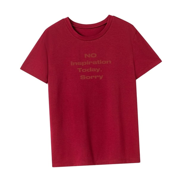 Camiseta mujer, camisa cuello redondo, tops de verano, camiseta básica para paseos por la oficina XL
