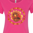 thumbnail image 4 of Inktastic Happy Thanksgiving with Cute Turkey Women's T-Shirt, 4 of 5