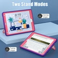 thumbnail image 3 of Dteck Kids Case for iPad 9th 8th 7th Generation 10.2 inch,Heavy Duty Shockproof Silicone Rugged Hybrid Hard PC Kickstand Protective Cover with Pencil Holder for iPad 10.2" 2021/2020/2019,Purple+Rose, 3 of 8