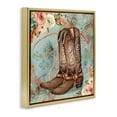 thumbnail image 3 of Stupell Industries Cowboy Boots Western Paisley Florals Botanical & Floral Painting Gold Floater Framed Canvas Art Print Wall Art, 25 x 25, 3 of 9