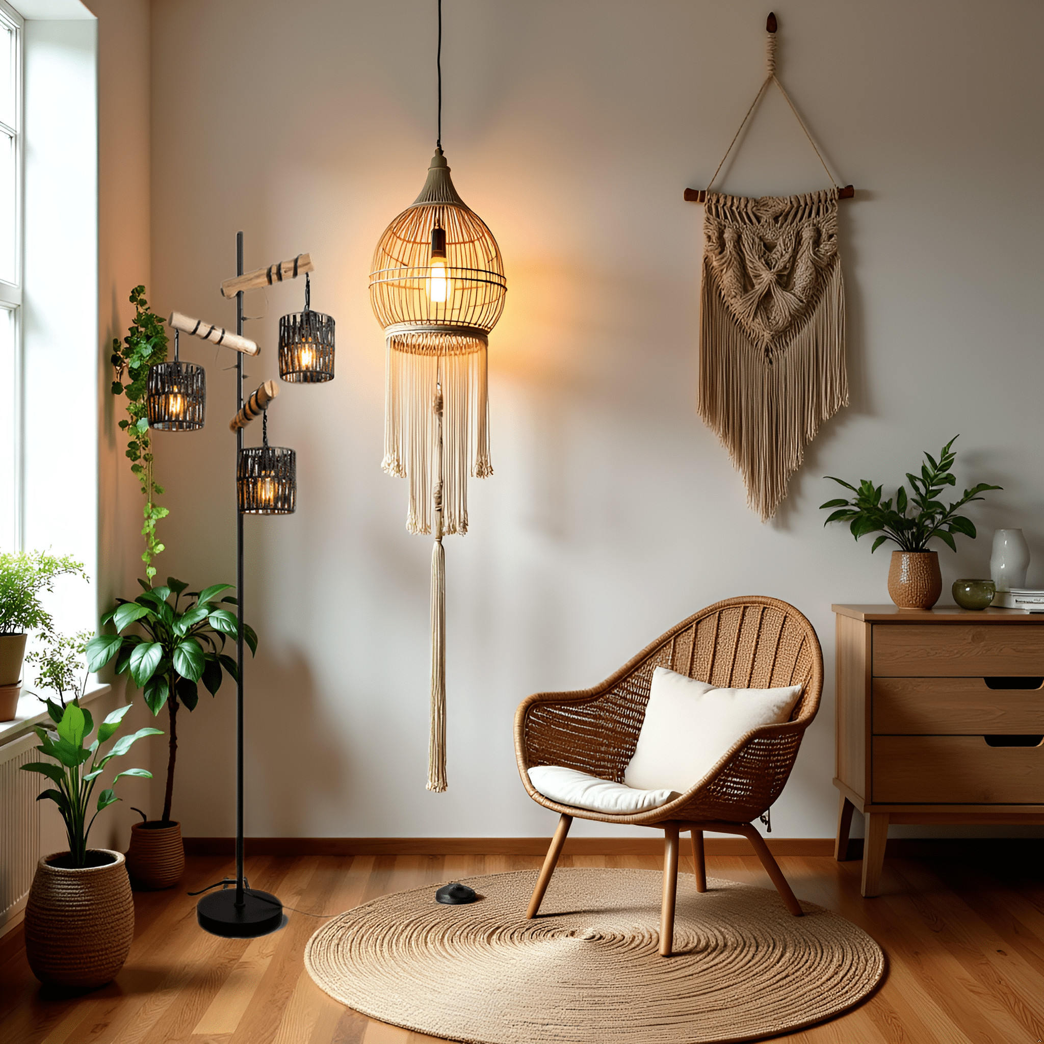 70" Floor Lamps for Living Room,Natural Shades, Tall Standing Lamp