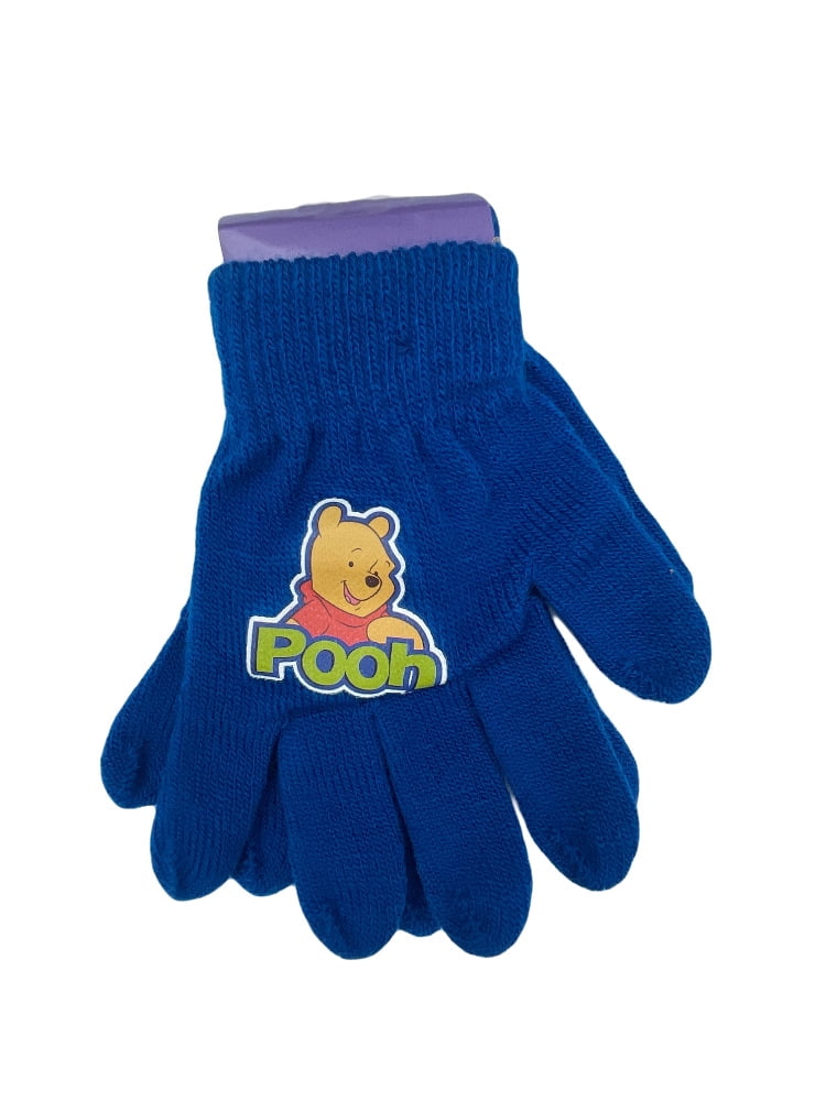 Disney Winnie The Pooh kids knit gloves (blue)