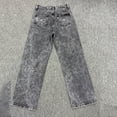 thumbnail image 5 of Eltusu Girls Jeans with Pockets, Elastic Waist Solid Color Loose Fit Wide Leg Denim Pants Dark Gray Size 8-9 T, 5 of 8