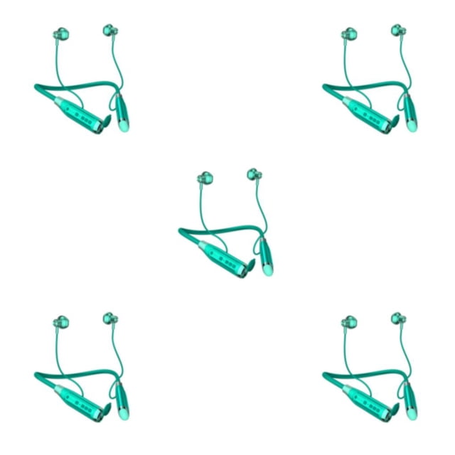 tamizeot Neck Hanging Earphone Wireless Bluetooth-compatible Fast Charging Button Control Replacement Sport Headset Birthday Gift Green Type 1 5Set