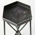 thumbnail image 6 of Mercana Sixx II Large Antiqued Silver Metal Hexagonal Table Candle Holder, 6 of 7