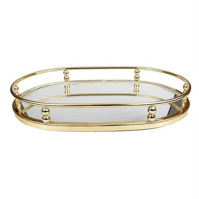 Classic Touch MT923 Large Nickel Dip Container Bowl with Gold Embossed Handles