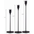 thumbnail image 3 of Juego de 3 candelabros negros mate para velas cónicas, candelabro decorativo para bodas, cenas, fiestas, se adapta a velas de 3/4 de pulgada de grosor y velas LED (soporte de metal para, 3 of 7