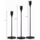 thumbnail image 3 of Juego de 3 candelabros negros mate para velas cónicas, candelabro decorativo para bodas, cenas, fiestas, se adapta a velas de 3/4 de pulgada de grosor y velas LED (soporte de metal para, 3 of 7