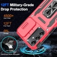 thumbnail image 4 of for Samsung Galaxy A15 5G Case with Sliding Camera Cover & Tempered Glass Screen Protector + Rotatable Ring Holder Kickstand Shockproof Slim Phone Case for Galaxy A15 5G (6.5", 2024) [Red], 4 of 13