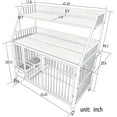 thumbnail image 3 of Furniture-Style Large Dog Crate w/Storage Shelves & Drawers, Stainless Steel Bowls, Iron-MDF Indoor Kennel 57”Lx23.6”Wx29”H Beige Single-Tier Pet Home, 3 of 8