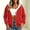 Red, variant on Lutiedan Womens Oversized Zip Up Polka Dot Hoodies Long Sleeve Hooded Sweatshirts Casual Fleece Lined Sweatshirts S-XXL