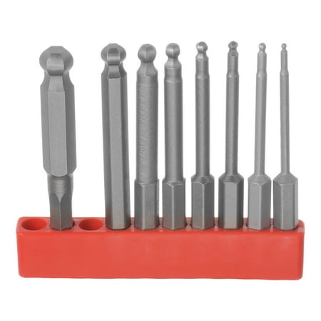

Uxcell Ball End Hex Head Wrench Screwdriver Bit Set H1.5 H2 H2.5 H3 H4 H5 H6 H8 1/4 Hex Shank 2.5 Long Metric S2 Steel