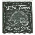 thumbnail image 3 of Ambesonne Taco Shower Curtain, Vintage Style Food Place Sign, 69"Wx70"L, Dark Blue Grey White, 3 of 3