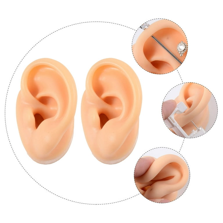 2 Pairs Ear Mold Jewelry Silicone Earrings Acupuncture Model Body Parts Artificial Silica Gel, Women's, Size: 6.20, Other