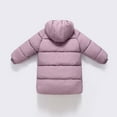 thumbnail image 5 of Ecqkame Girls Winter Down Coats Solid Color Hooded Zipper Heavyweight Jackets Mediun Length Casual Warm Outwear for 2-13 Years Purple 6-7 Years, 5 of 7