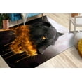 thumbnail image 2 of Loft Rug, Non Slip Rugs, Animal Rug, Small Rug, Soft Rug, Black and Gold Panther Rug, Dining Room Rugs, Big Cat Rug, Office Decor Rugs, 2.6'x6.5' - 80x200 cm, 2 of 8