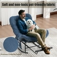 thumbnail image 2 of Homefun Rocking Chair with Thick Cushion Footrest,Indoor/outdoor Oversize Rocker Wicker Steel Chair(Blue), 2 of 6