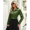 thumbnail image 4 of Zeagoo Satin Blouse for Women Long Sleeve Silk Button Down Shirt Casual Business Dressy Top Spring Fashion Silk Blouse, 4 of 6