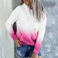 thumbnail image 4 of VANLOFE Long Sleeve Fashion Gradient Color Women's Sweater for Winter All-match Winter Pullover Hoodie for Women Daily Pullover Hoodie Young Sweater L Hot Pink, 4 of 4