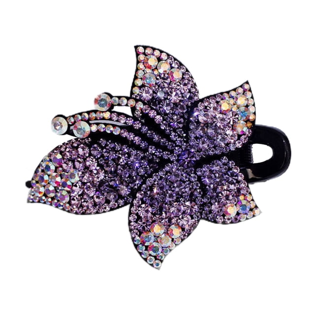 Pince à Cheveux de Queue de Cheval, Pince à Cheveux de Queue de Cheval Duckbill Strass Cristal Fleur Épingle à Cheveux Duckbill Clips Durabilité Améliorée